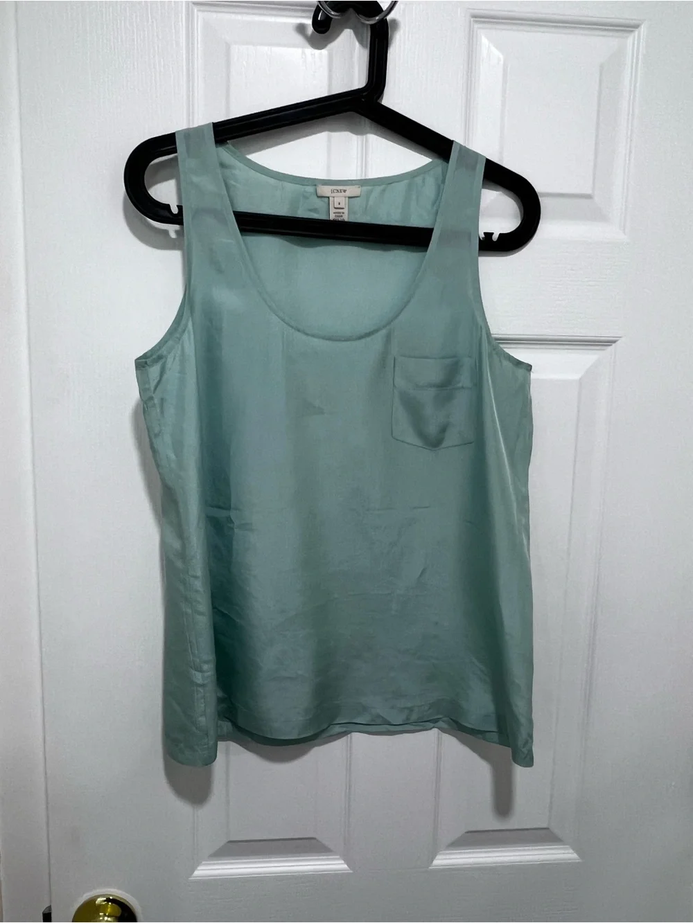 Crew 100% Silk Seafoam Green Sleeveless Tank Top Size 4